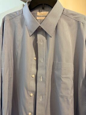 Light Blue Pinstripe Men's Dress Shirt by